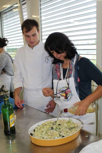 A preparar a salada de balhau